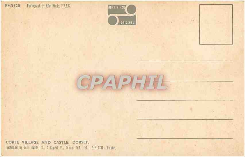 CPA Corfe Village and Castle Dorset  — Rückseite