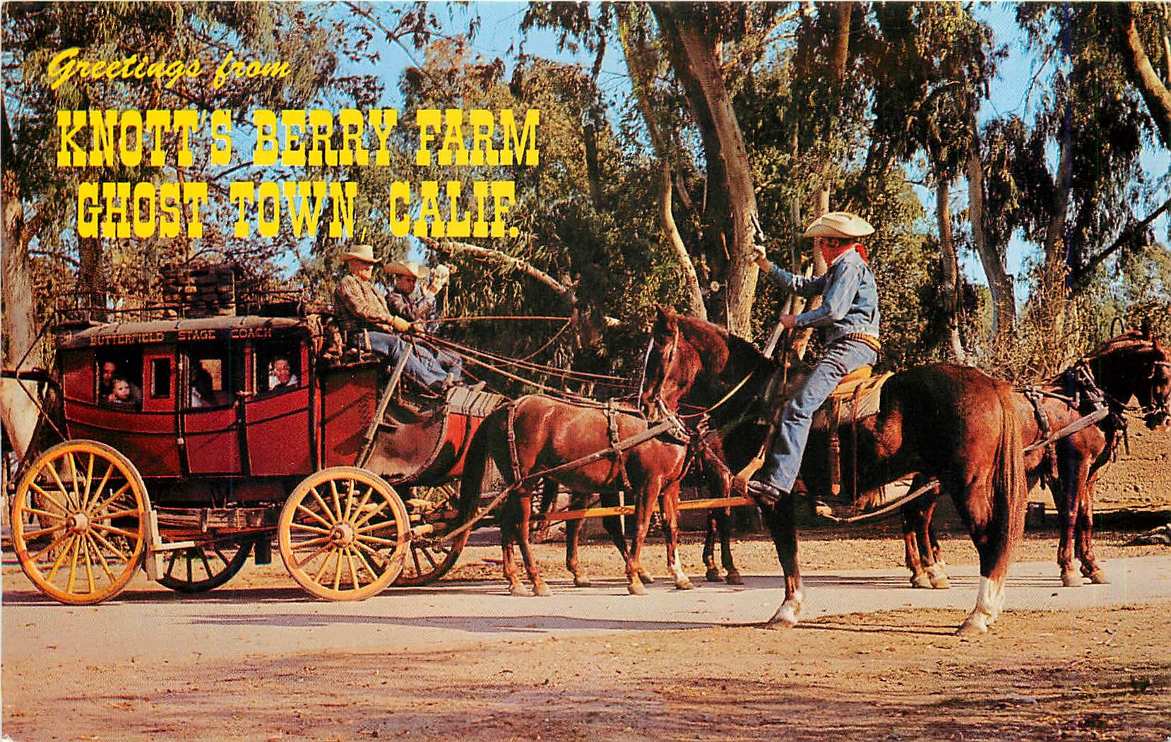 CPA Stage Coach Knotts Berry Farm Ghost Town California 