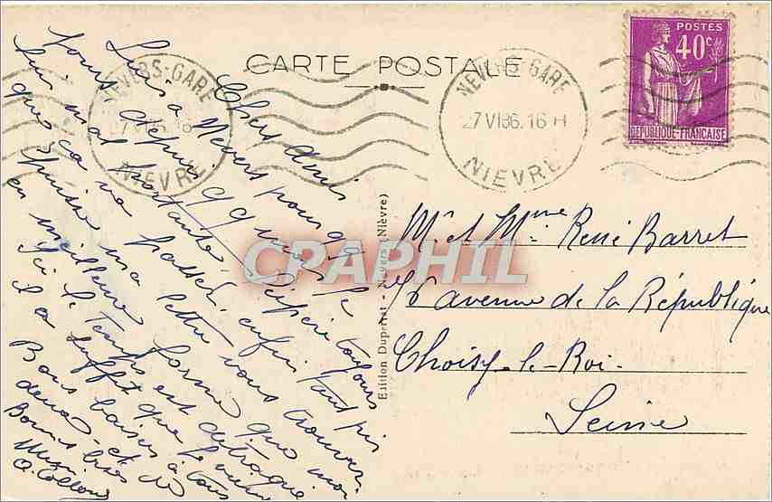 CPA Nevers Place Carnot La Caisse d'Epargne  — Rückseite
