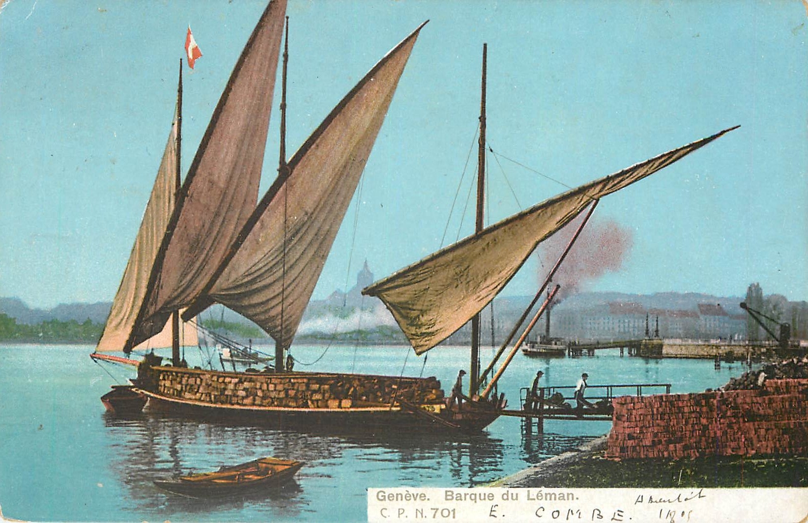 CPA Geneve Barque du Leman Bateau