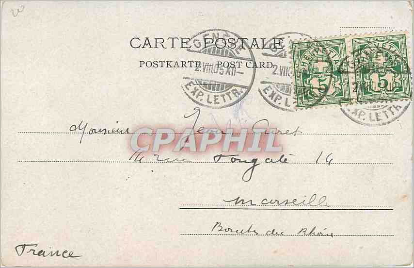 CPA Geneve Barque du Leman Bateau — Rückseite