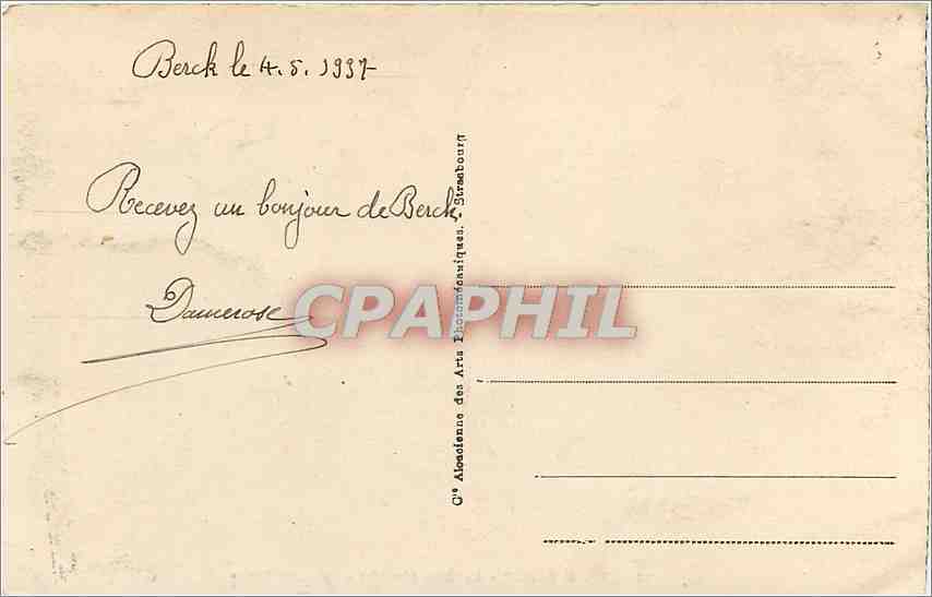 CPA Berck Plage Le Bois Magnier Reingam Parc  — Rückseite