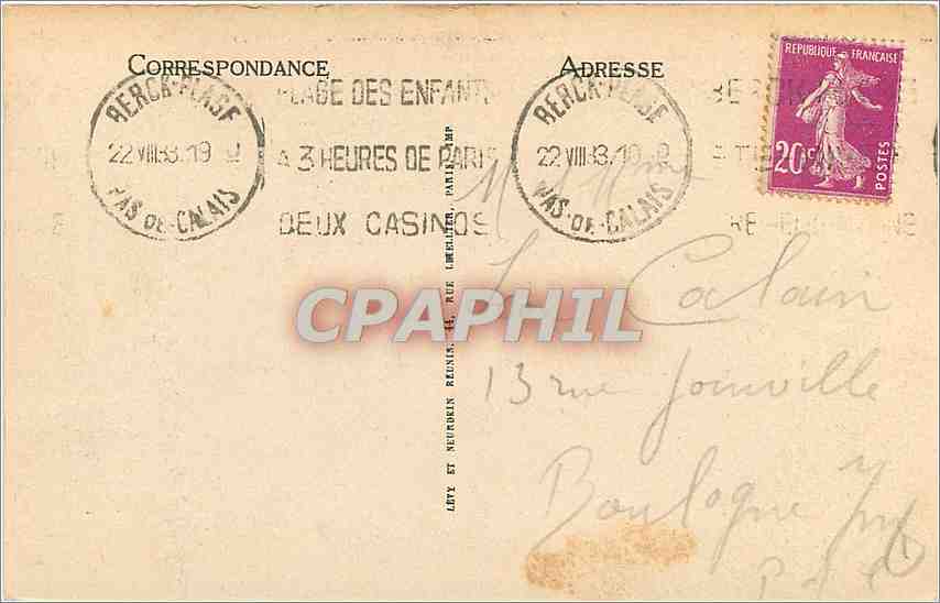 CPA Berck Plage Jeux sur la Plage  — Rückseite