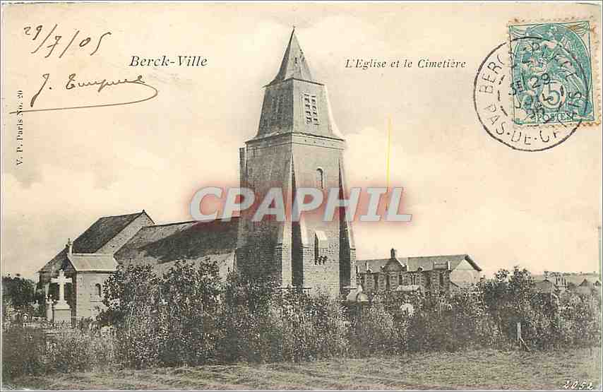 CPA Berck Ville L'Eglise et le Cimetiere 