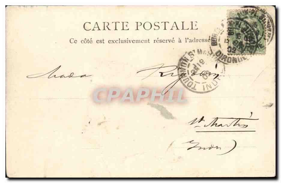 Bordeaux CPA La place de la comedie (Panajou Freres) — Verso