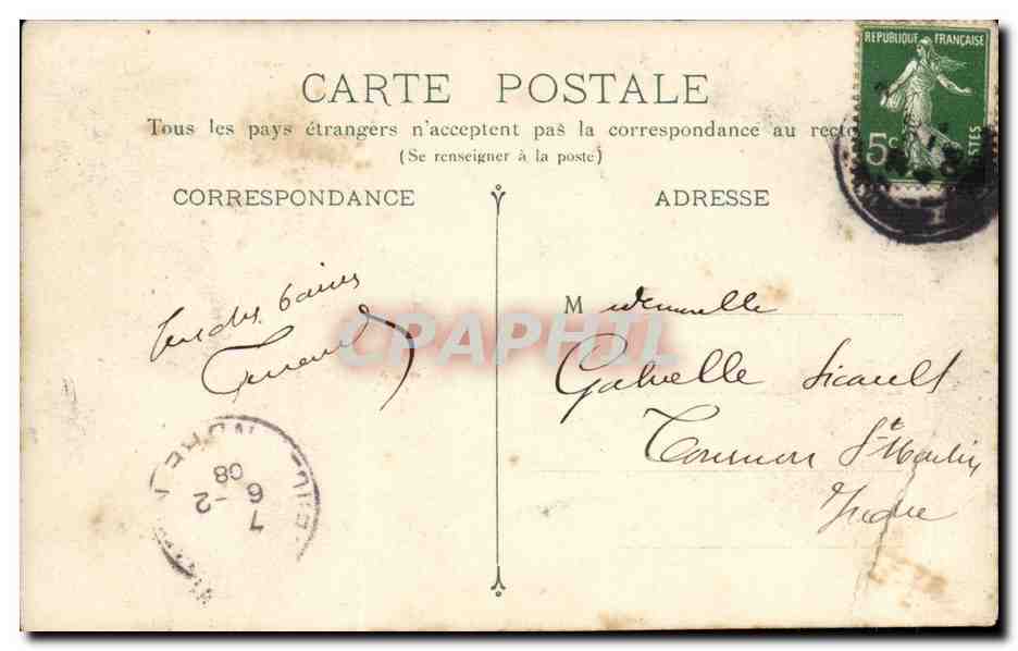 Bordeaux CPA Le grand theatre (cheval) — Verso