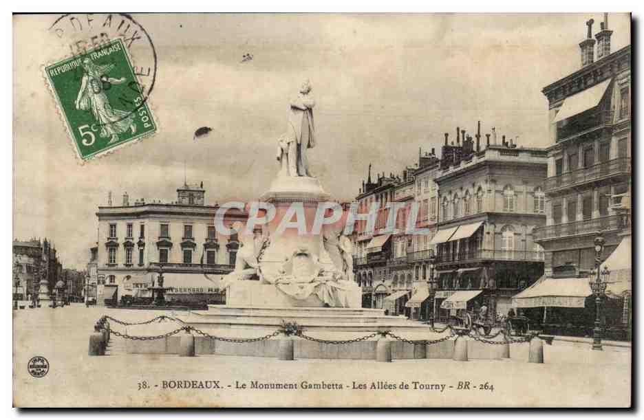 Bordeaux CPA Le monument Gambetta Les allees de Tourny