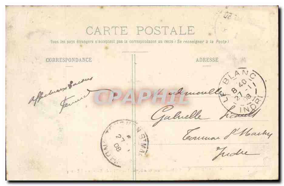 Bordeaux CPA Le monument Gambetta Les allees de Tourny — Verso