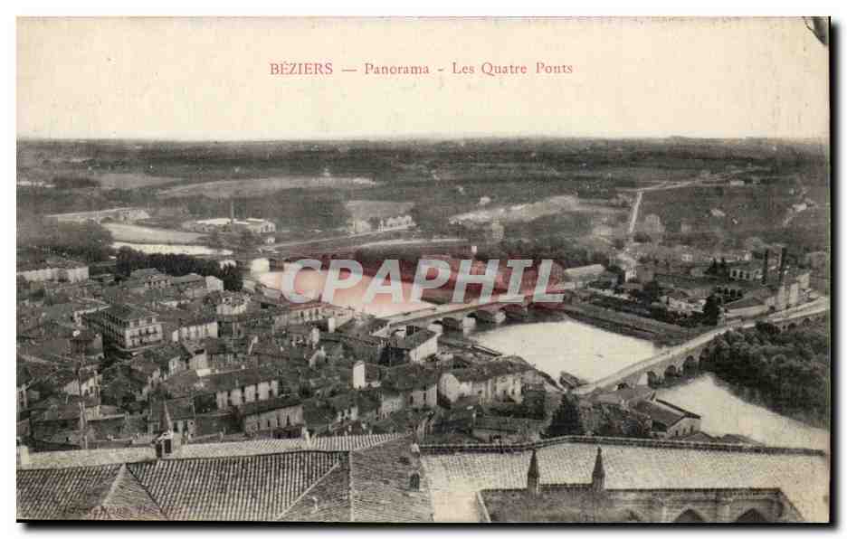 Beziers CPA Les quatres ponts