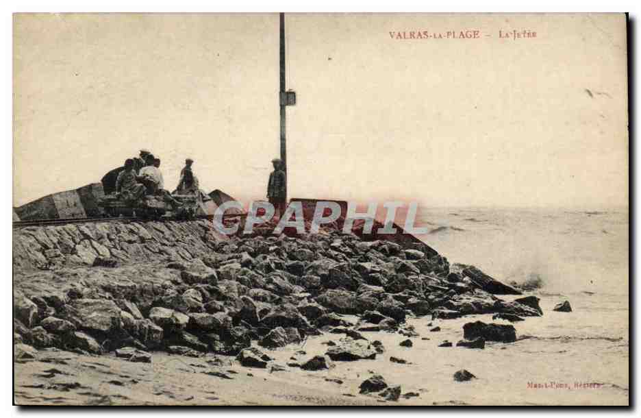 Valras la plage CPA La jetee (enfants)