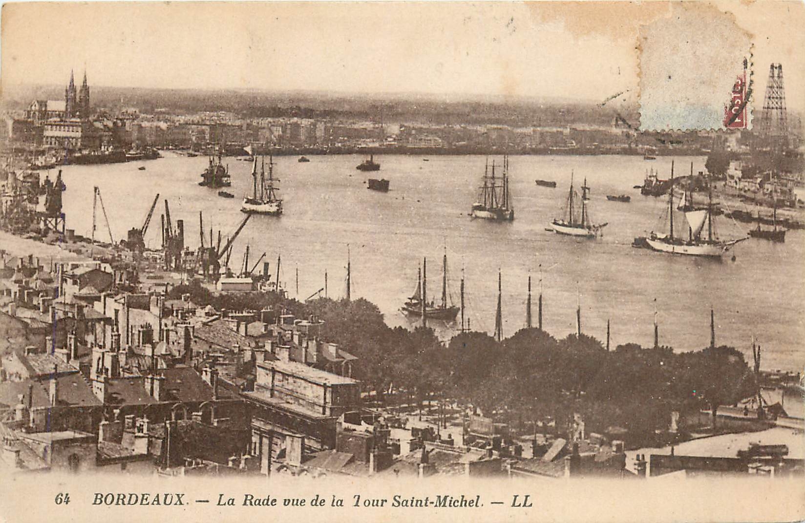 CPA Bordeaux La Rade vue de la Tour Saint Michel 