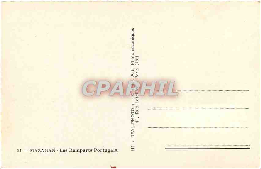 CPA Mazagan Les Remparts Portugais  — Rückseite