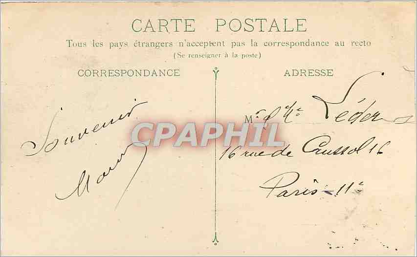 CPA Bordeaux La Gare du Midi  — Verso