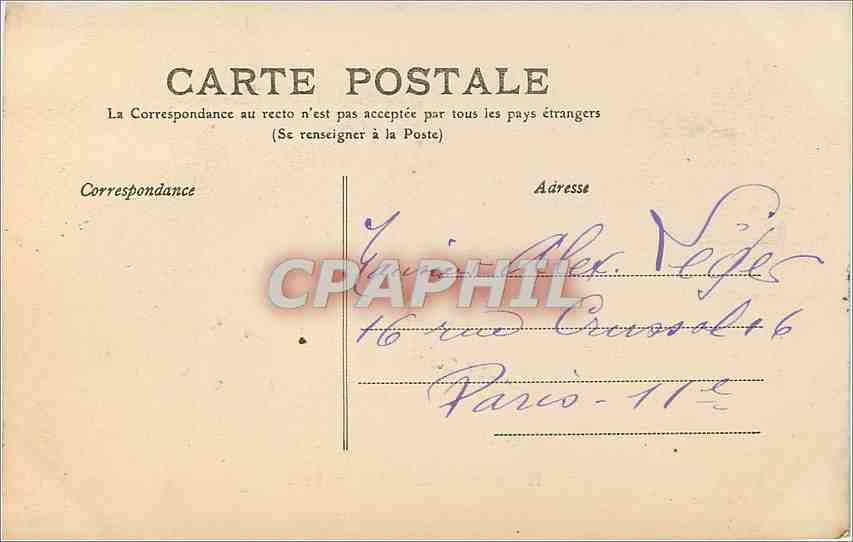 CPA Bordeaux L'Hotel de Ville  — Verso