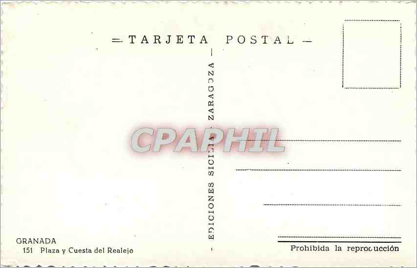CPM Granada Plaza y Cuesta del Realejo  — Back