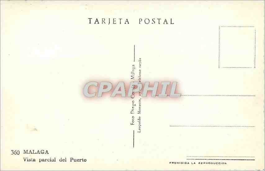 CPM Malaga Vista parcial del Puerto  — Rückseite