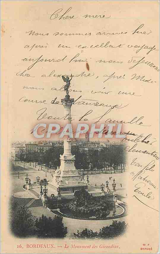 CPA Bordeaux Le Monument des Girondins 