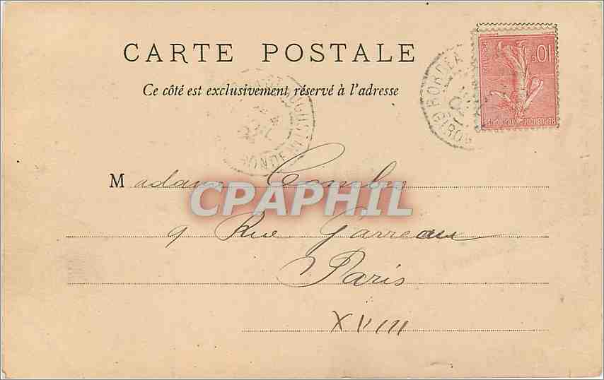 CPA Bordeaux Le Monument des Girondins  — Verso