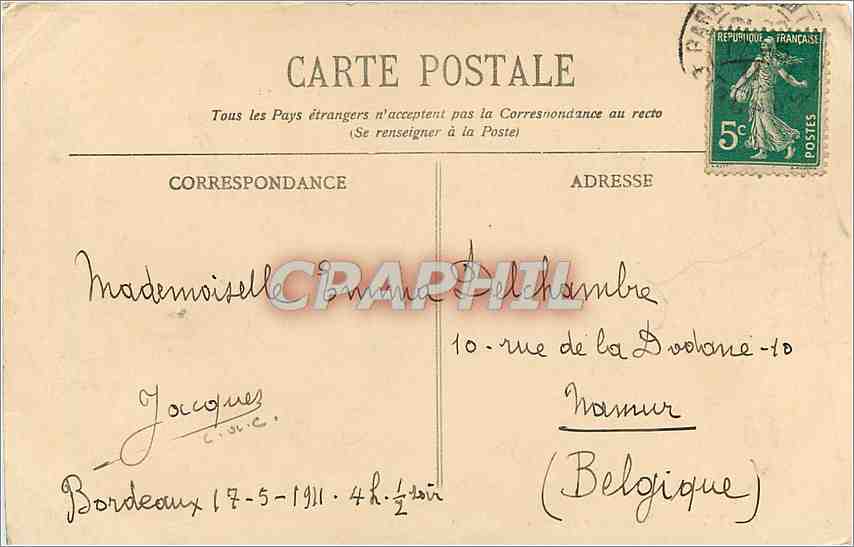 CPA Bordeaux Le Pont sur la Garonne  — Verso