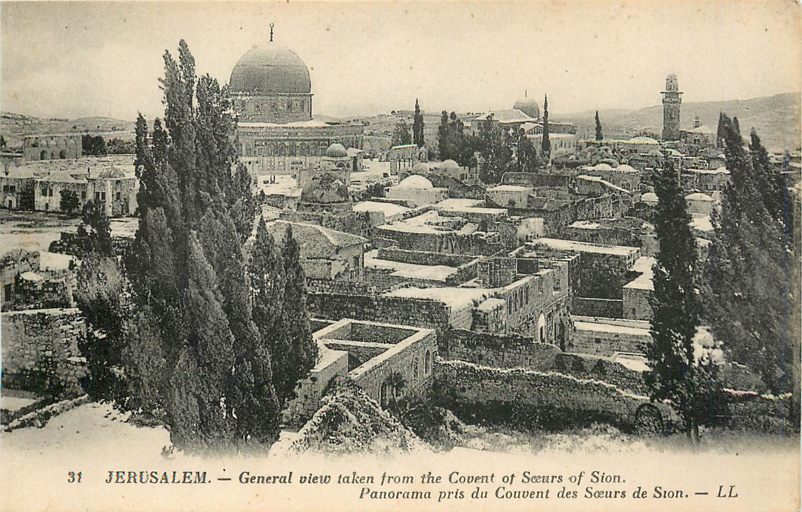 CPA Jerusalem General view taken from the Covent of Soeurs of Sion 