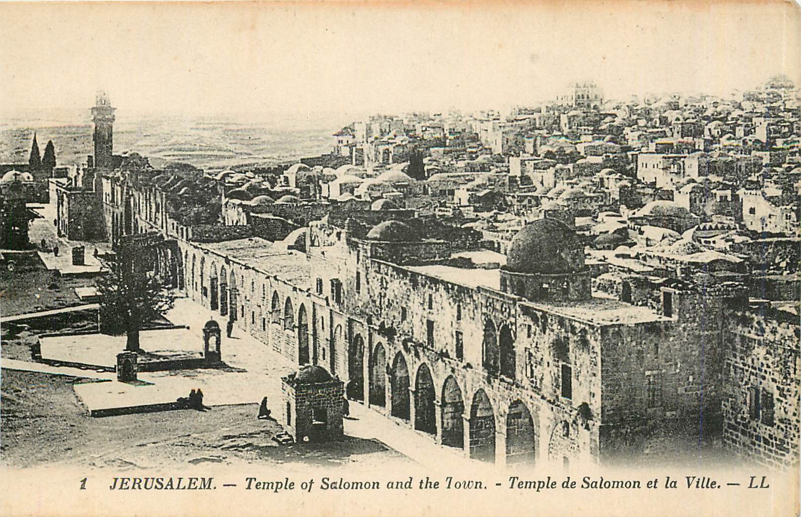 CPA Jerusalem Temple of Salomon and the Town Temple de Salomon et Ville 