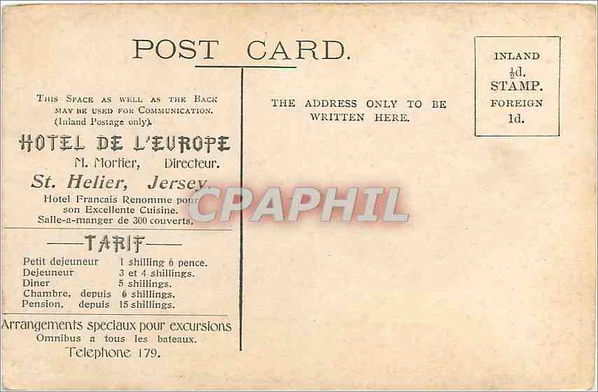 CPA Mont Orgueil Castle Jerset  — Verso