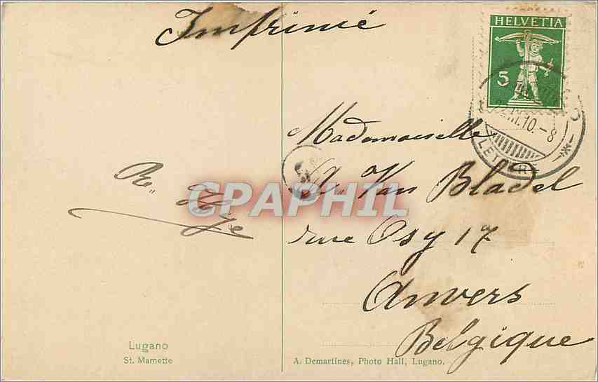 CPA Lugano St Mamette  — Verso