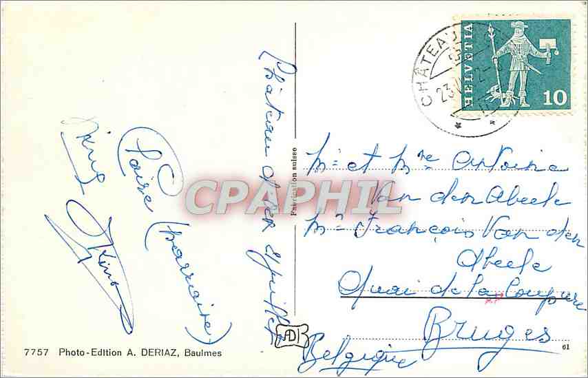 CPA Chateau d'Oex Rubli Gumfluh et Rochers du Midi  — Rückseite