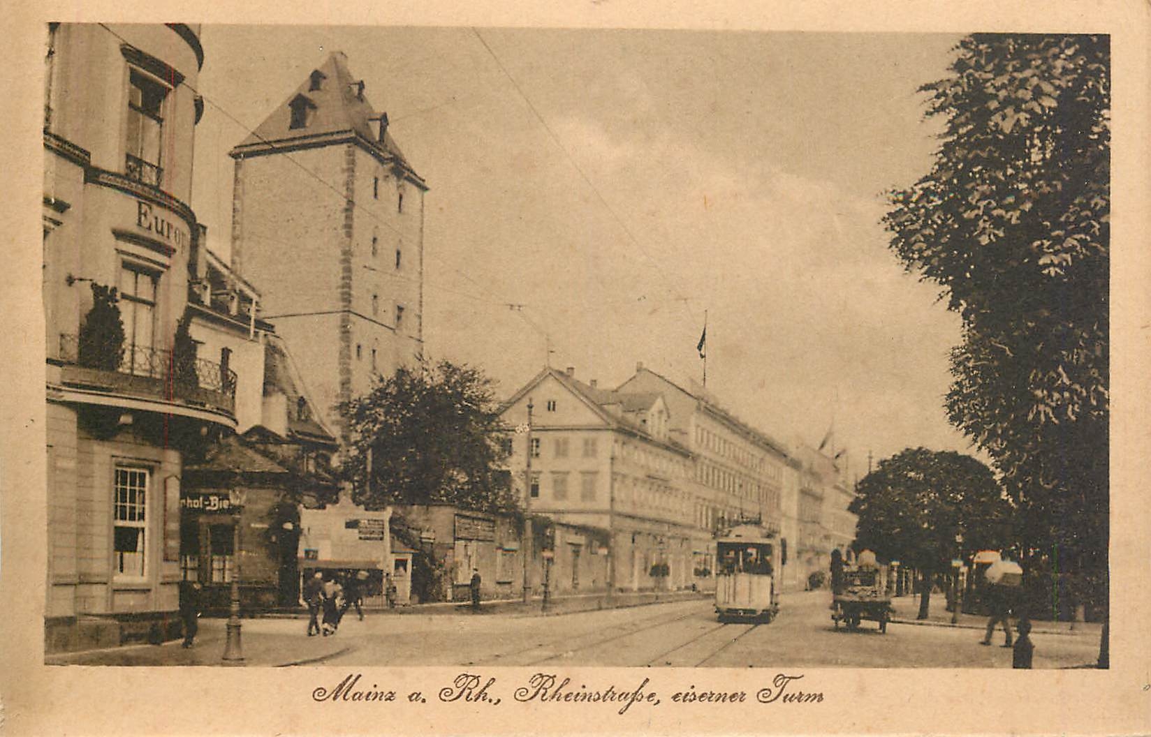 Mainz a. Rh., Rheinstraße, eiserner Turm — éditeur M. Jacobs, série 280, n° 13