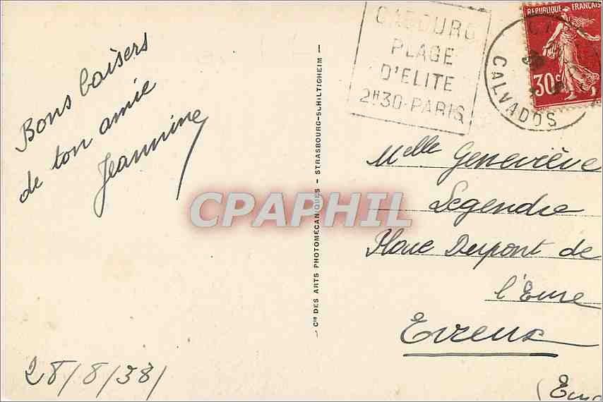 CPA Cabourg Le Grand Hotel et la Digue  — Rückseite