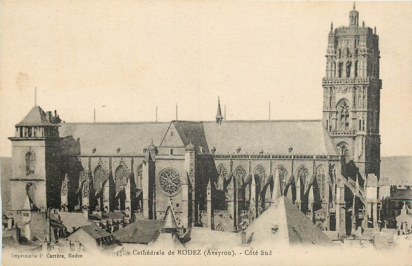 CPA Cathedrale de Rodez Aveyron cote sud 