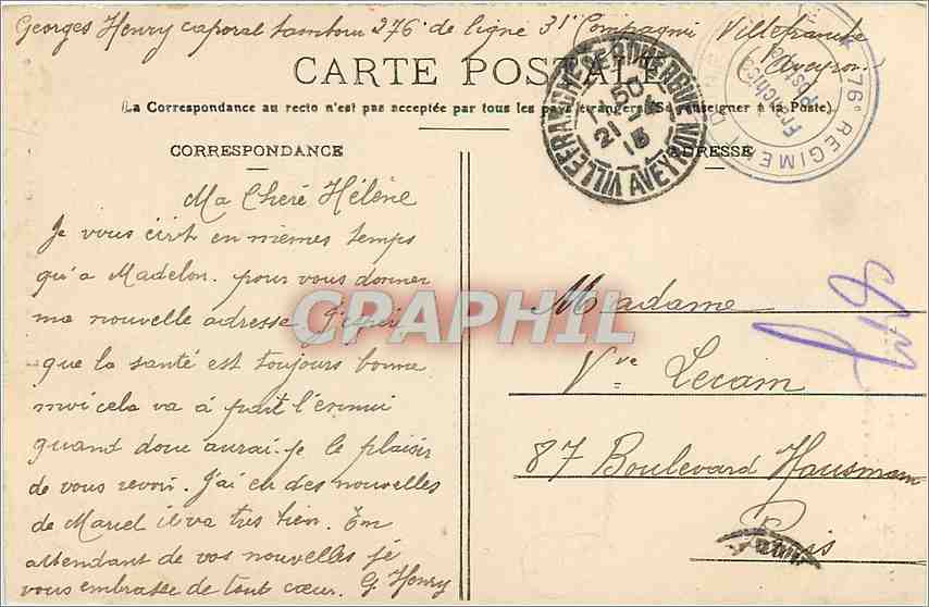 CPA Villefranche de Rouergue Eglise Notre Dame  — Rückseite