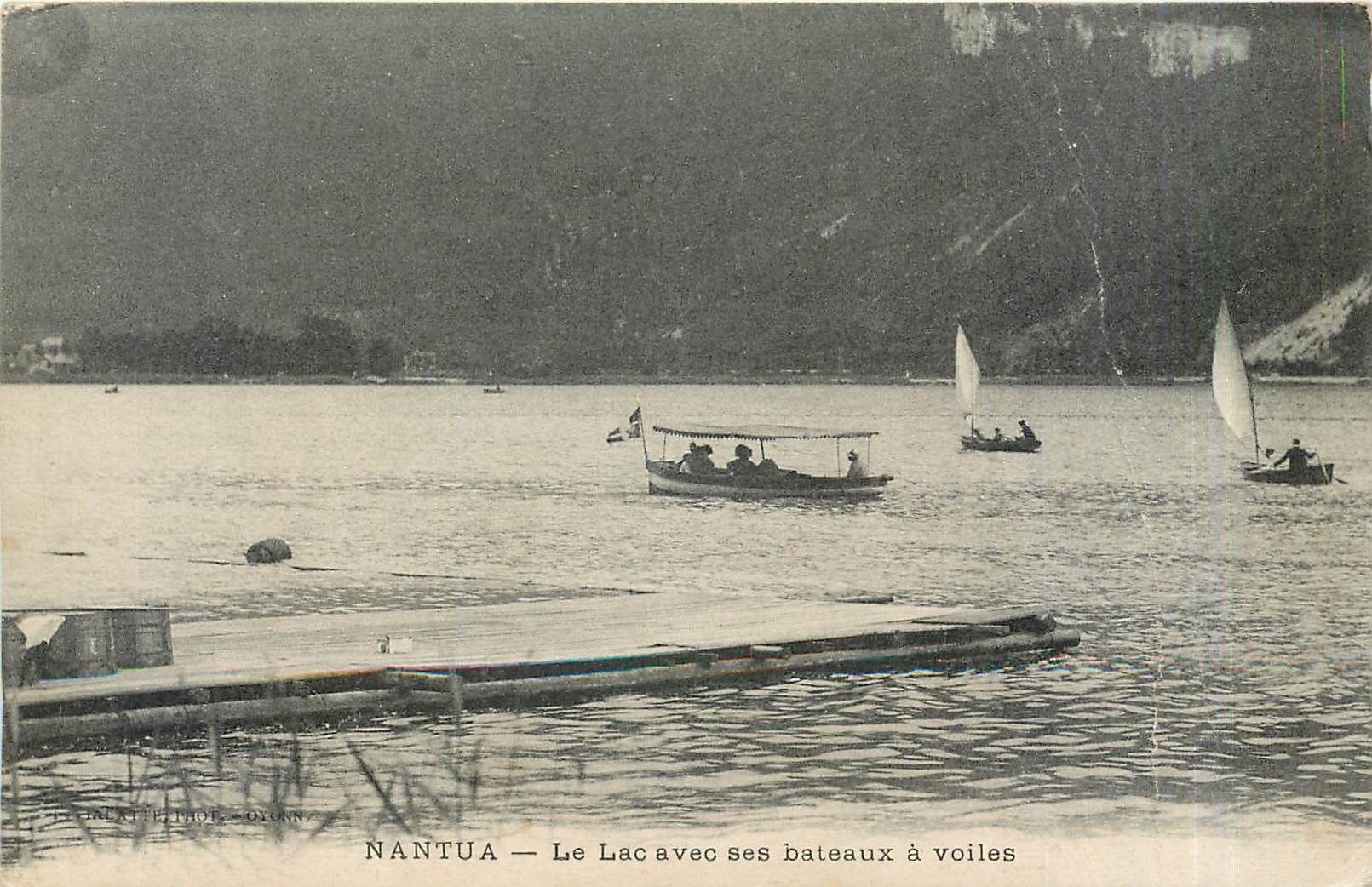 CPA Nantua Le Lac avec ses Bateaux a Voiles 
