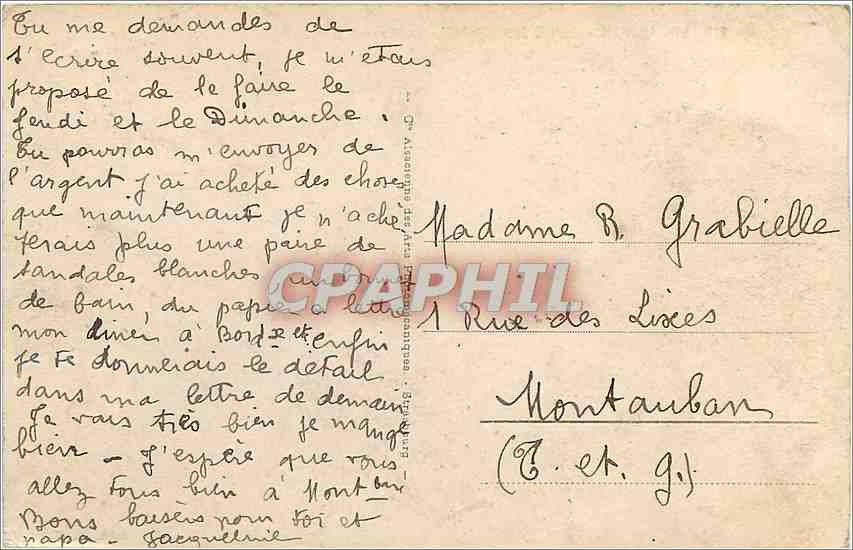 CPA Arcachon Cote d'Argent Le Grand Hotel  — Rückseite