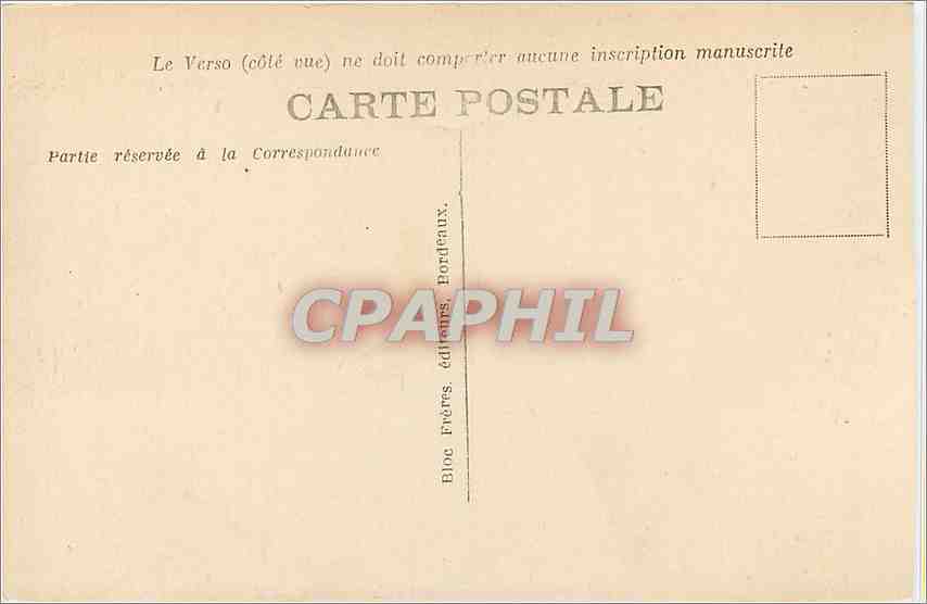 CPA Bordeaux Place de la Comedie  — Verso