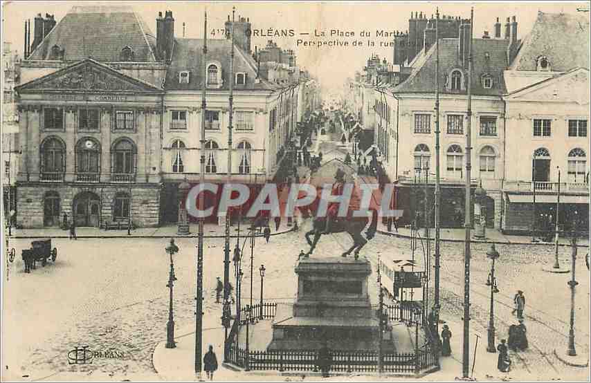 Orléans — La Place du Marché — Perspective de la rue du Marché — Imp. E. Le Dally, Paris