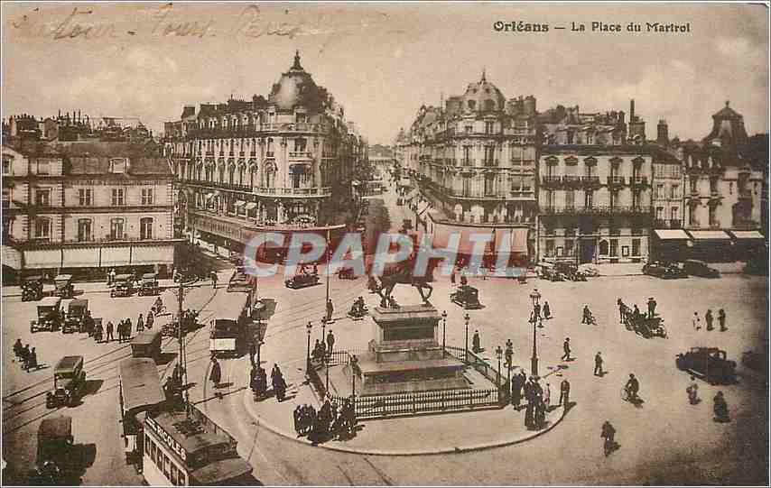 CPA Orleans La Place du Martroi Tramway