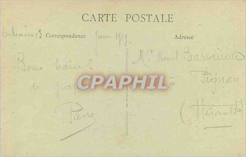CPA Orleans Place du Martroi et Rue de la Pepublique Tramway — Verso