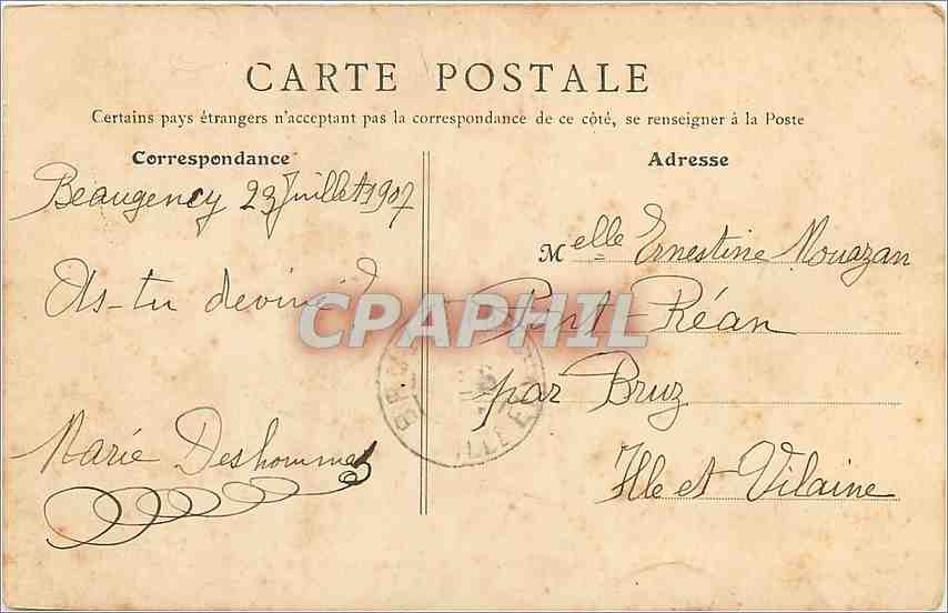 CPA Beaugency Porte Tavers ancienne Porte de Ville  — Rückseite