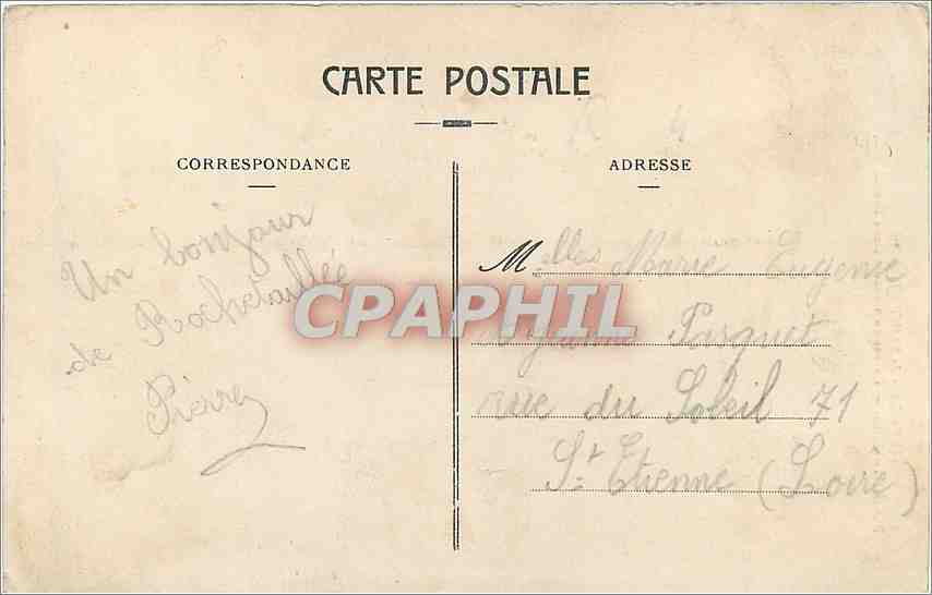 CPA Environs de Saint Etienne Rochetaillee Ruines du Vieux Chateau Feodal  — Rückseite