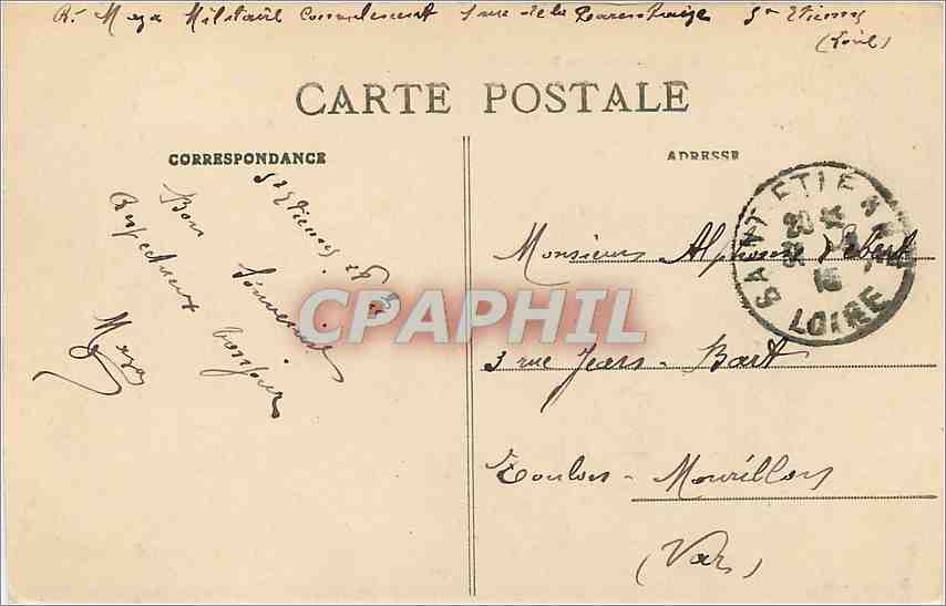 CPA Environs de Saint Etienne Le Gouffre d'Enfer  — Rückseite