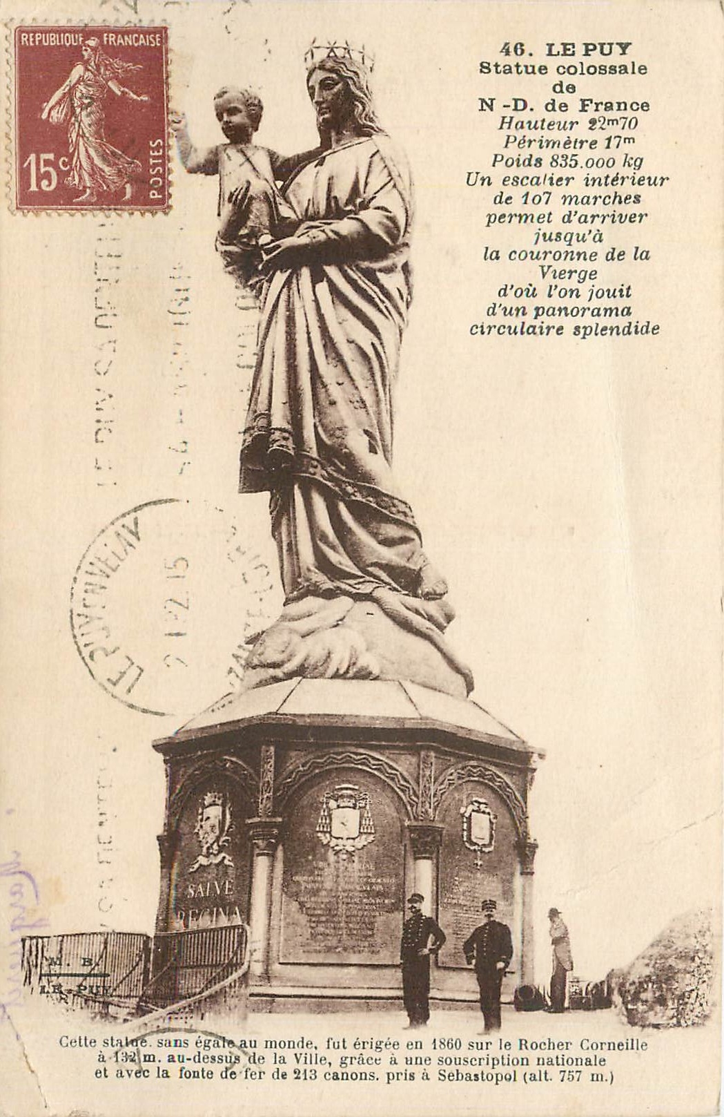 CPA Le Puy Statue colossale de ND de France 