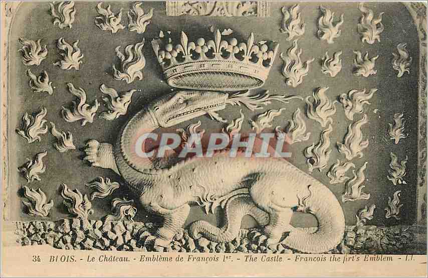 Das Schloss - Emblem von François 1er — Levy Fils et Cie, Paris-Versailles