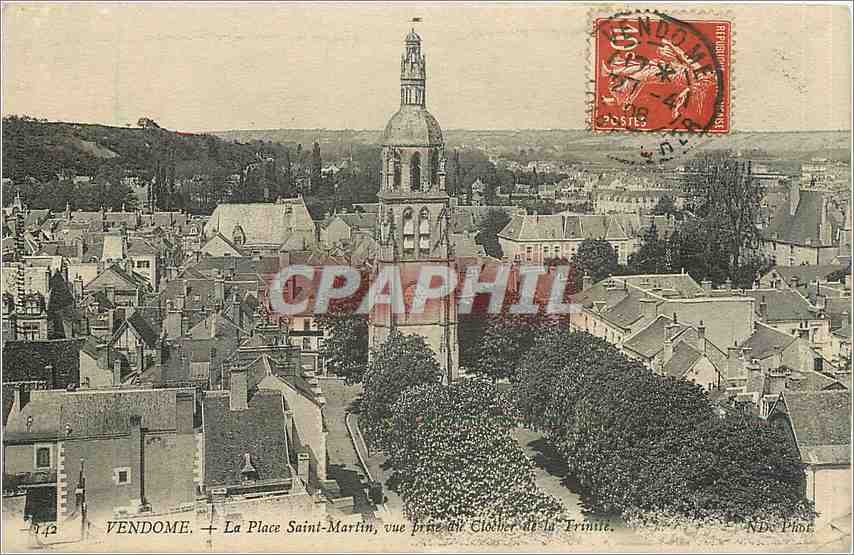 CPA Vendome La Place Saint Marlin vue prise Clocher de la Trinite 