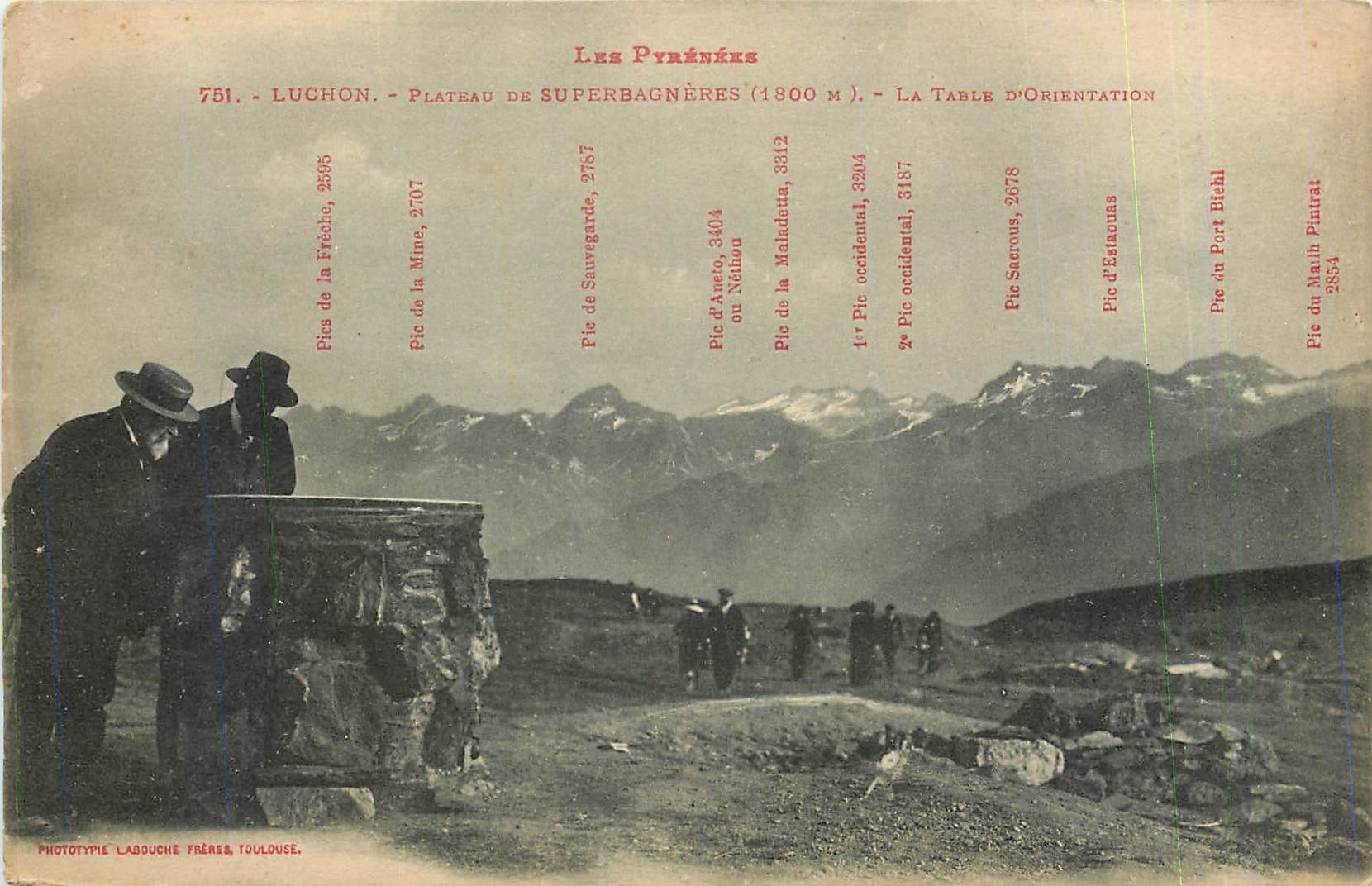 CPA Les Pyrenees Luchon Plateau de Superbagneres La Table d'Orietation 