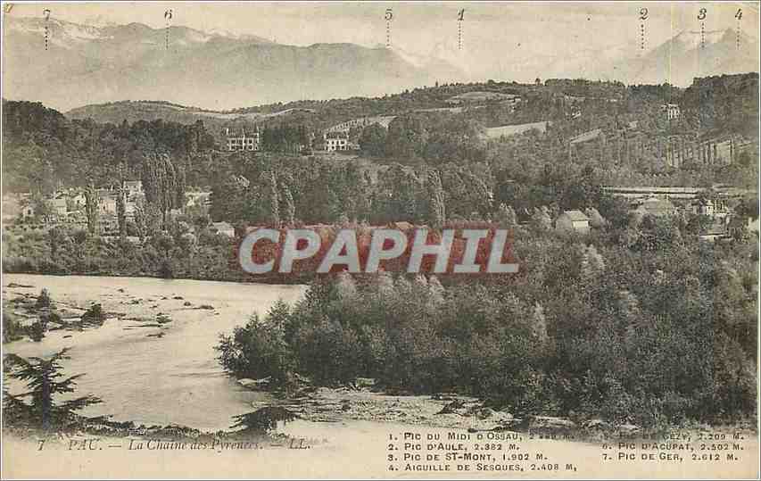 Pau — La Chaîne des Pyrénées — Lévy Fils et Cie, Paris