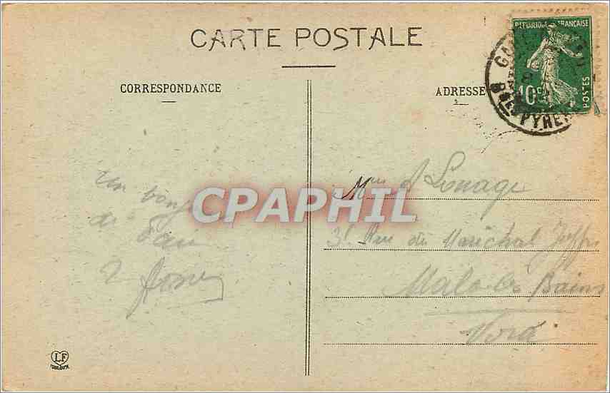 Les Basses-Pyrénées (9) — Pau : Le Pont, Le Château et Les Hôtels — Phototype Langlois Frères, Toulouse — Rückseite