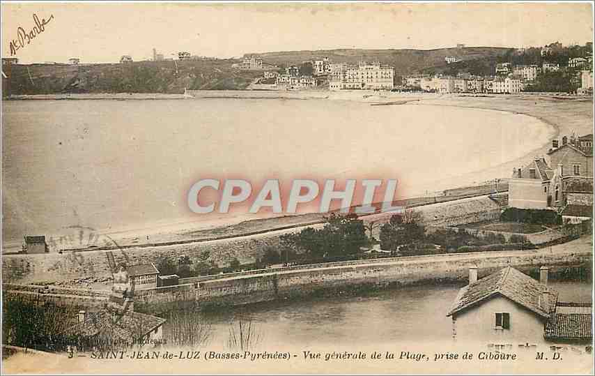 CPA Saint Jean de Luz Basses Pyrenees Vue generale de la Plage prise de Ciboure 