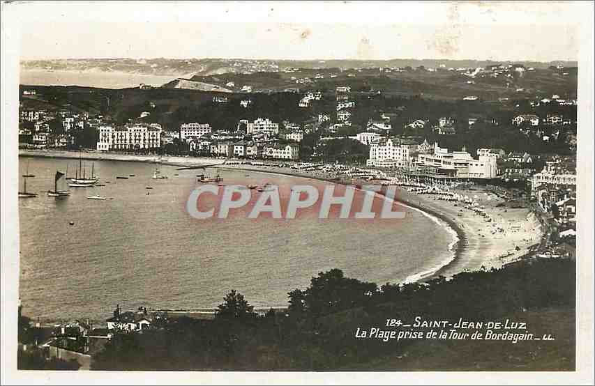 CPA Saint Jean de Luz La Plage prise de la Tour de Bordagain 