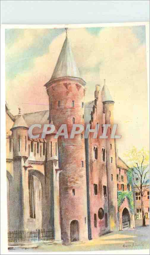 CPA Ridderzaal Zijgevel den Haag Origineel Aquarel door George Schulein 